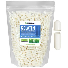 XPRS Nutra Size 00 Empty Capsules - 1000 Count Empty Gelatin Capsules - DIY Capsule Filling - Fillable Pill Gel Caps for Do-It-Yourself Supplements (White)