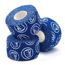 WOD Nation Weightlifting Hook Grip Athletic Tape - Sweat-Proof Thumb Tape - Anti-Blister Weightlifting Grips - Moldable Stretch Gym Wrap - Pack of 3 Rolls, 23 ft Each, Blue