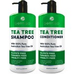 Tea Tree Shampoo and Conditioner Set - with 100% Pure Australian Tea Tree Oil - Anti Dandruff Sulfate and Paraben Free - Dry Scalp Treatment with Keratin, Vitamin B5, Collagen for Women and Men