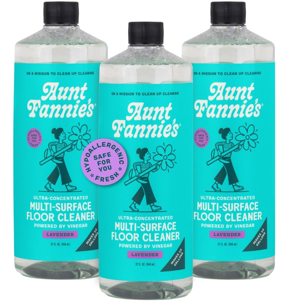 Aunt Fannie\'s Ultra Concentrated Floor Cleaner Vinegar Wash, Multi-Surface Solution For Mopping, Makes 16 Gallons, Lavender Scent, 32 oz. (Pack of 3)