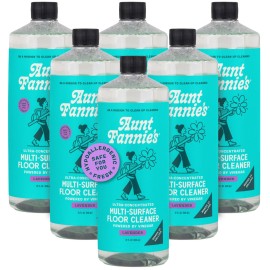Aunt Fannie\'s Ultra Concentrated Floor Cleaner Vinegar Wash, Multi-Surface Solution Mopping, Makes 16 Gallons, Lavender Scent, 32 oz. (Pack of 6)