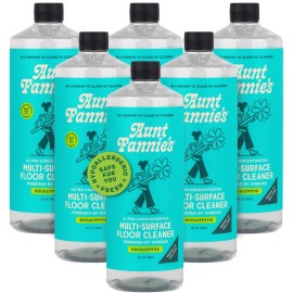 Aunt Fannie\'s Ultra Concentrated Floor Cleaner Vinegar Wash, Multi-Surface Solution For Mopping, Makes 16 Gallons, Eucalyptus Scent, 32 oz. (Pack of 6)
