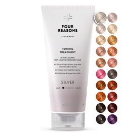 FOUR REASONS Color Mask - Silver - (27 Colors) Toning Treatment, Color Depositing Conditioner, Tone & Enhance Color-Treated Hair - Semi Permanent Hair Dye, Vegan and Cruelty-Free, 6.76 fl oz