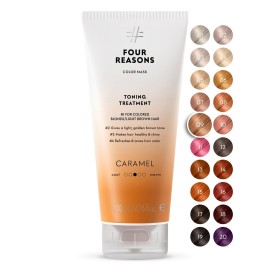 Four Reasons Color Mask - Caramel - (27 Colors) Toning Treatment, Color Depositing Conditioner, Tone & Enhance Color-Treated Hair - Semi Permanent Hair Dye, Vegan and Cruelty-Free, 6.76 fl oz