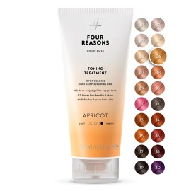 FOUR REASONS Color Mask - Apricot - (27 Colors) Toning Treatment, Color Depositing Conditioner, Tone & Enhance Color-Treated Hair - Semi Permanent Hair Dye, Vegan and Cruelty-Free, 6.76 fl oz