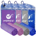 YQXCC Cooling Towels | 4 Pack 47x12 | Ice Cool for Neck | Microfiber Soft Breathable Chilly | for Yoga, Sports, Golf, Gym, Camping, Running, Fitness, Workout & More Activities