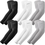 YQXCC 6 Pairs Arm Sleeves, Cooling UV Sun Protection Sports Compression Sleeves for Men Women, Golf Basketball Arm Sleeves