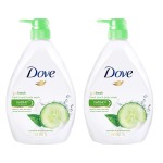 Dove Go Fresh Nourishing Body Wash, Cucumber and Green - 33.8 Fl Oz / 1L x 2 Pack