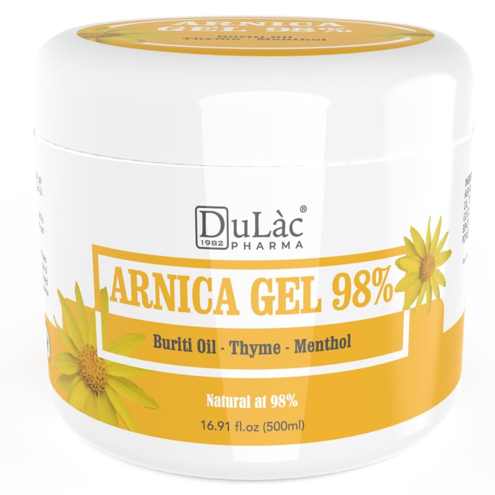 Dulac - Arnica Body Massage Gel 98% Arnica Montana Extra Strength Water-Based Cosmetic Formula Fast Absorbing Lightweight Texture 16.9 fl