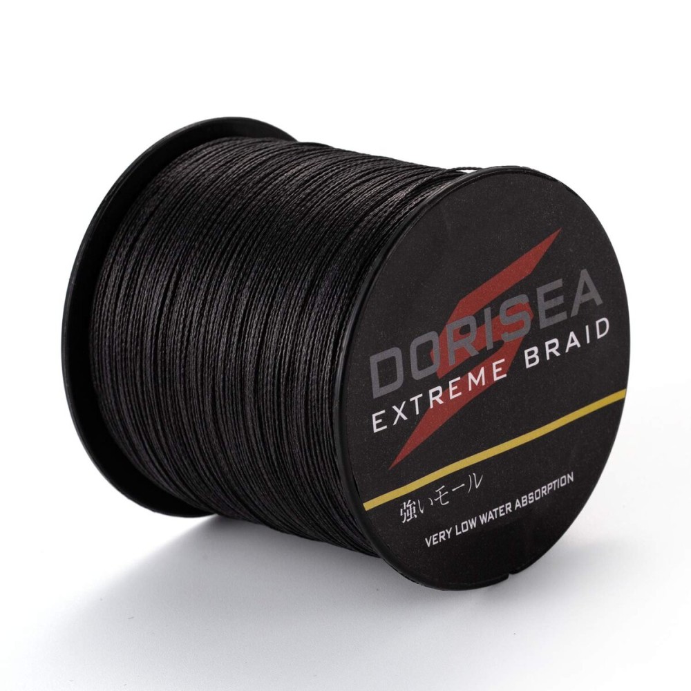Dorisea Extreme Braid 100% Pe Black Braided Fishing Line 109Yards-2187Yards 6-550Lb Test Fishing Wire Fishing String Incredible Superline Zero Stretch (2000m/2187Yards 200lb/0.75mm(8Strands))