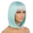 eNilecor Short Bob Hair Wigs 12 Straight with Flat Bangs Synthetic Colorful Cosplay Daily Party Wig for Women Natural As Real Hair+ Free Wig Cap (Mint Green)