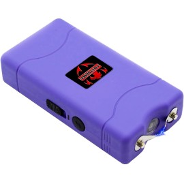 FIGHTSENSE Super Heavy Duty 35 Billion Mini Stun Gun for Self Defense with Bright Led Flashlight, Rechargeable Battery, Nylon Holsters with Belt Loop for Easy Cary (Purple)