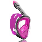 QingSong Full Face Snorkel Mask for Adults, Snorkeling Gear with Camera Mount, 180 Degree Panoramic View Snorkel Set Anti-Fog Anti-Leak