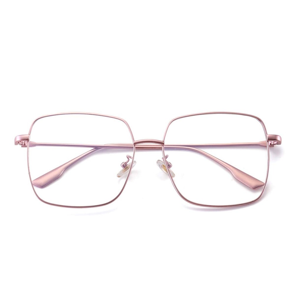 Dollger Blue Light Blocking Glasses women Fashion Non prescription glasses Anti Filter Computer Gaming Glasses Retro matal square PINK Frame
