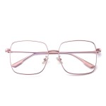 Dollger Blue Light Blocking Glasses women Fashion Non prescription glasses Anti Filter Computer Gaming Glasses Retro matal square PINK Frame