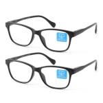 K KENZHOU Blue Light Glasses for Woman Men Bluelight Blocking Glasses for Computer Gaming Phones,Anti Eye Strain & UV Glare, Matte Black 2Pack