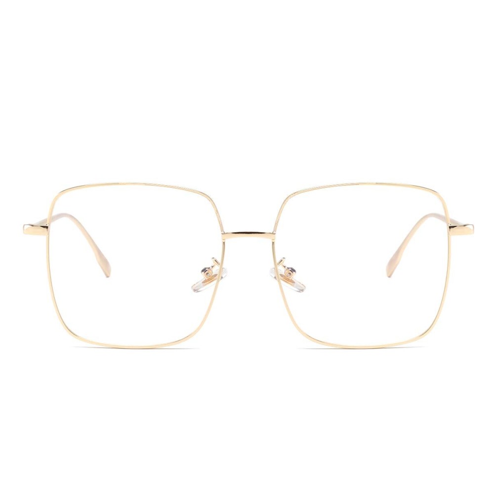 Dollger Blue Light Blocking Glasses for women Filter Blue Light Glasses Retro Metal square Frame Eyeglasses GOLD