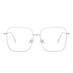 Dollger Blue Light Blocking Glasses women Non prescription Fashion Glasses Retro Metal Square Eyeglasses Frame Silver