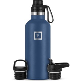 IRON FLASK Camping & Hiking Hydration Flask with Spout, BPA-Free Insulated Stainless Steel Sports Water Bottle - 32 oz Twilight Blue