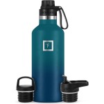 IRON FLASK Camping & Hiking Hydration Flask with Spout, BPA-Free Insulated Stainless Steel Sports Water Bottle - 32 oz Dark Night