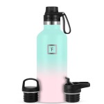 IRON FLASK Camping & Hiking Hydration Flask with Spout, BPA-Free Insulated Stainless Steel Sports Water Bottle - 32 oz Midnight Black