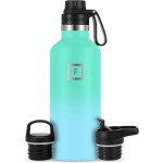 IRON FLASK Camping & Hiking Hydration Flask with Spout, BPA-Free Insulated Stainless Steel Sports Water Bottle - 32 oz Sky