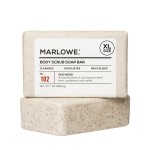 MARLOWE. No. 102 Body Scrub Soap 7 oz, Oud Wood, Exfoliating Soap Bar with Shea Butter, Olive Oil & Green Tea Extracts, Cleanses, Smooths & Revitalizes Skin, Earthy & Smoky Scent