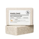 MARLOWE. No. 102 Body Scrub Soap 7 oz, Santal, Exfoliating Soap Bar with Shea Butter, Olive Oil & Green Tea Extracts, Cleanses, Smooths & Revitalizes Skin, Warm Amber, Spice & Citron Scent