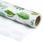 WRAPAHOLIC Jumbo Cactus Wrapping Paper Roll - 30 Inch x 33 Feet - Greeny Wrapping Paper for Kids Girls Women Birthday, Wedding, Baby Shower, Bridal Shower