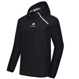 HOTSUIT Sweat Suits Sauna Suit Men Weight Loss Gym Exercise Workout Jacket, Black, M