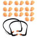 2 Banded Ear Plugs with 10 Pairs of Replacement Pods - Reusable Shooters Ear Protection for Mowing Shooting Construction Hunting - Washable Gun Range Hearing Protection Ear Plugs for Noise Reduction