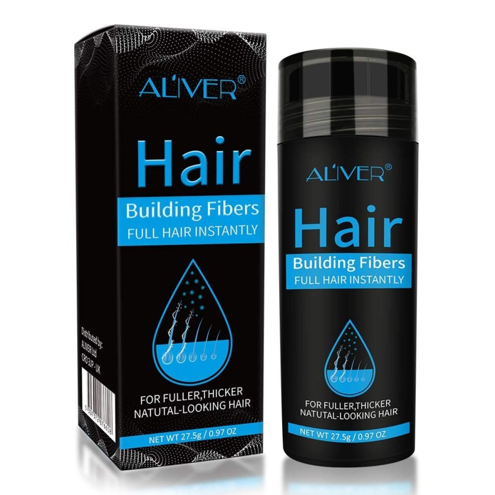 Aliver Hair Fibers for Thinning Hair Dark Brown - Undetectable Natural Formula - Thicker Fuller Hair in 15 Seconds - Conceals Hair Loss & Look Younger - Designed for Men & Women,0.97Oz
