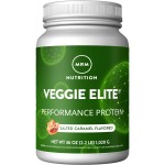 MRM Nutrition Veggie Elite Performance Protein | Salted Caramel Flavored| Plant-Based Protein| Easy to Digest | with BCAAs| Vegan + Gluten-Free | Clinically Tested| Digestive enzymes | 30 Servings
