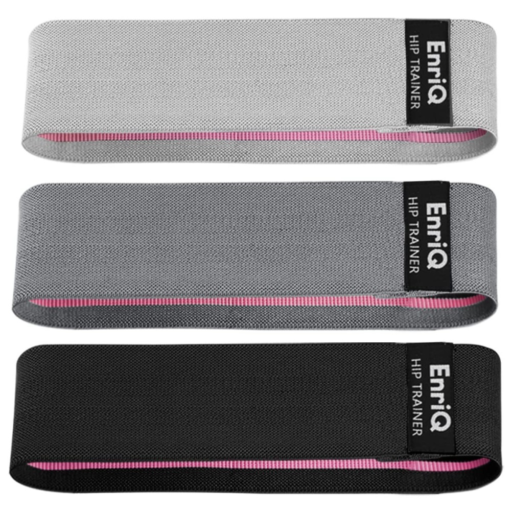 EnriQ Booty Bands Fabric Resistance Bands for Legs and Butt Cloth Hip Bands Workout Exercise Bands 3 Set Women Men Stretch Exercise Loops Thick Wide Non Slip Bootie Band