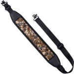 EZshoot Gun Sling Shotgun Sling with Swivels, Rifle Sling Comfortable Neoprene Padded, Two Point Sling Rifle Strap Shoulder Length Adjustable for Outdoors Camo Black