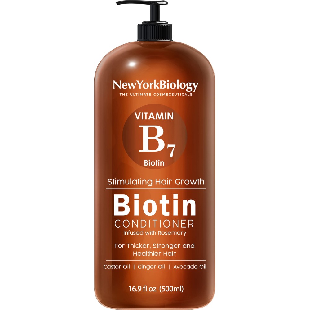 New York Biology Biotin Conditioner for Hair Growth and Thinning Thickening Formula for Hair Loss Treatment For Men & Women Anti Dandruff - 16.9 fl Oz