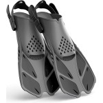 Greatever Snorkel Fins Adjustable Buckles Open Heel Swim Flippers Travel Size Short Swim Fins for Snorkeling Diving Swimming Adult Men Womens