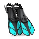 Greatever Snorkel Fins Adjustable Buckles Open Heel Swim Flippers Travel Size Short Swim Fins for Snorkeling Diving Swimming Adult Men Womens