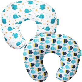 Biloban Nursing Pillow Cover 2 Pack for Breastfeeding Pillow, Ultra Soft and Cozy Nursing Slipcovers, Snug Fits Boppy Pillow, Perfect Choice for Mom
