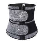 ANGOOL Neopren Waist Trainer For Women,Workout Plus Size Trimmer Belt Sauna Sweat Corset Cincher With Zipper Gray