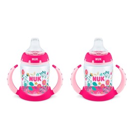 NUK Learner Cup, 5oz, 2-Pack, Flowers - BPA Free, Spill Proof Sippy Cup