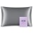 OLESILK 100% Mulberry Silk Toddler Pillowcase for Hair and Skin, Both Sides 19 Momme Pure Natural Silk Travel Pillow Cases with Hidden Zipper, 13x 18, Silver Grey