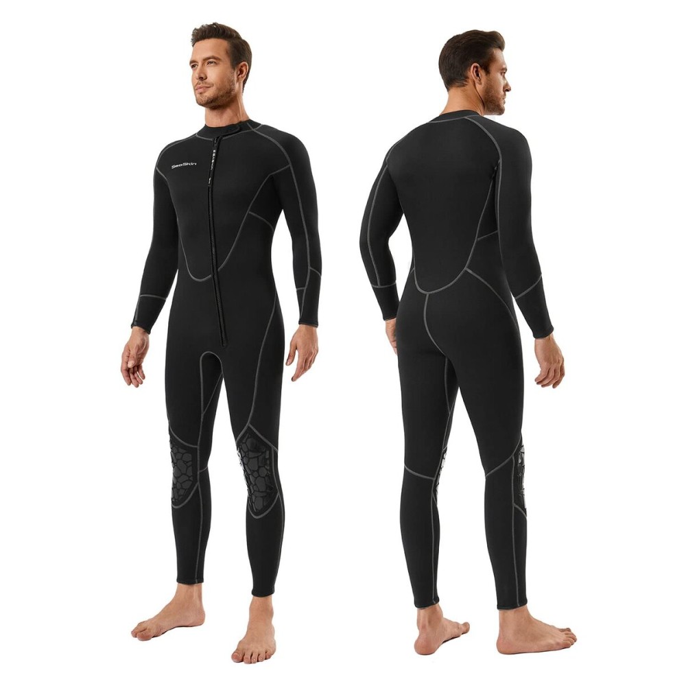 Seaskin Mens 3mm Shorty Wetsuit, Full Body Diving Suit Front Zip Wetsuit for Diving Snorkeling Surfing Swimming 3X-Large
