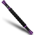 MZDXJ Massage Roller Stick for Athletes, Help Reducing Soreness Cramping Tightness Leg Arms Back Calves Muscle Massager, Purple Black- 18 inch