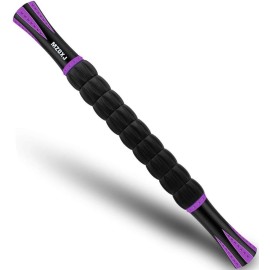 MZDXJ Massage Roller Stick for Athletes, Help Reducing Soreness Cramping Tightness Leg Arms Back Calves Muscle Massager, Purple Black- 18 inch