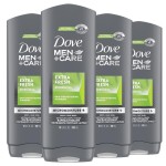 Dove Men+Care Body Wash Extra Fresh 4 Count for Men\'s Skin Care Body Wash Effectively Washes Away Bacteria While Nourishing Your Skin 18 oz