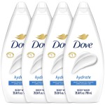 Dove Body Wash, Hydrate, Value-Size 4-Pack - Moisturizing Cleanser for Smooth, Soft Skin, 25.36 Oz Ea