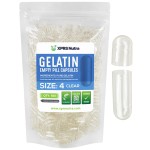 XPRS Nutra Size 4 Empty Capsules - 500 Count Small Clear Empty Gelatin Capsules - Pills DIY Capsule Filling - Fillable Pure Bovine Pill Gel Caps for Do-It-Yourself Supplements
