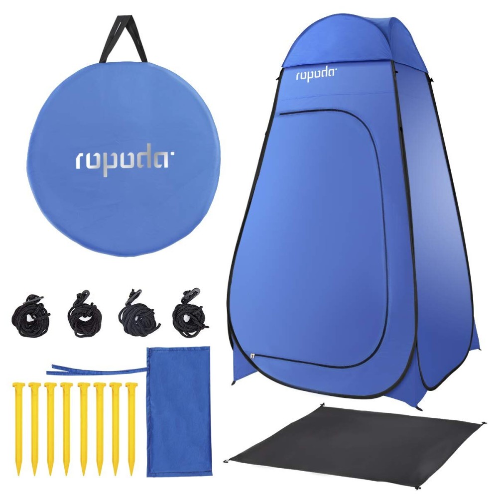 ROPODA Pop Up Tent 83inches x 48inches x 48inches Shower Tent, Upgrade Privacy Tent, Porta-Potty Tent Changing Tent Includes 1 Removable Bottom,8 Stakes,1Removable Rain Cover,1 Carrying Bag