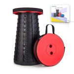 Boreeman Upgraded Folding Stool Lightweight Yet More Sturdy with Load Capacity 400lbs Portable Collapsible Stool for Camping Fishing Hiking BBQ (Red)